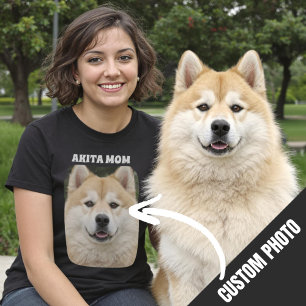 Camiseta Akita Mãe Personalizada Dog Photo Gift for Dog Mãe