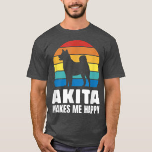 Camiseta Akita Me Faz Feliz Proprietário De Cachorro Puppy