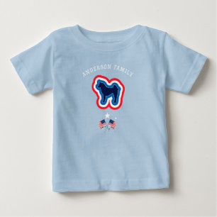 Camiseta Akita Patriotic Red White E Blue 4 de julho