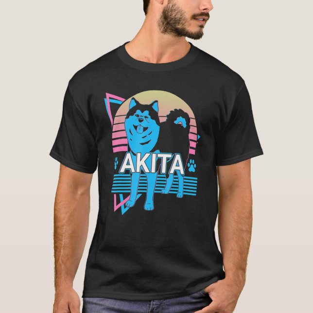 Camiseta Akita Retro (Frente)