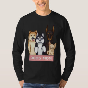 Camiseta Akita Rouco Doberman E Chihuahua Em Sua Posição