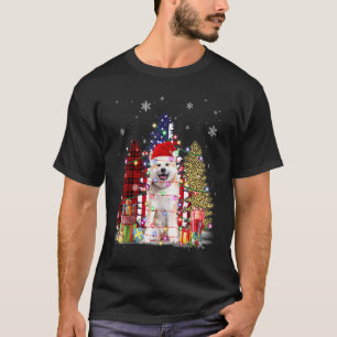 Camiseta Akita Santa Hat Light Buffalo Xadrez Leopard Xmas 