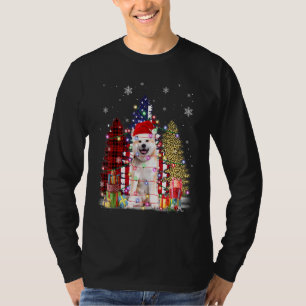 Camiseta Akita Santa Hat Light Buffalo Xadrez Leopard Xmas 