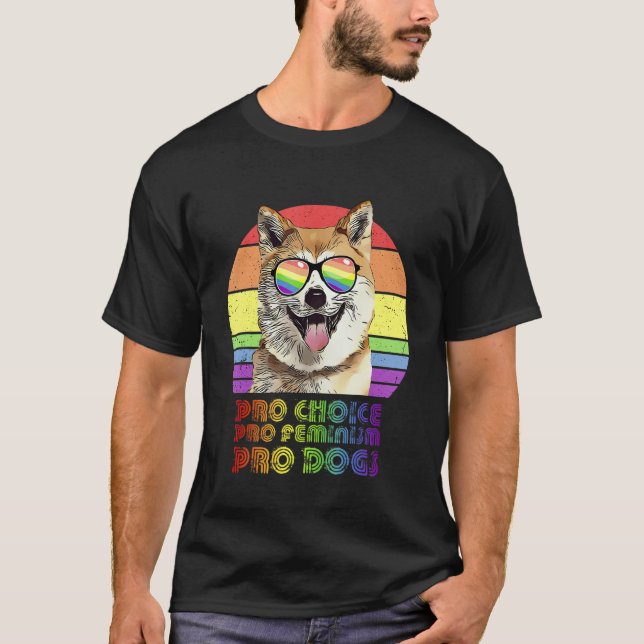 Camiseta Akitas Pro Choice Pro Feminismo Pro Cães Lgbtq Fem (Frente)