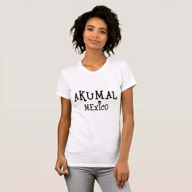 Camiseta Akumal Mexico Design - Women's Bella+Canvas Slim F (Frente Completa)
