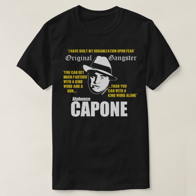 Camiseta Al Capone Era Original Gangster 1930s Outlaw Crime (Frente do Design)