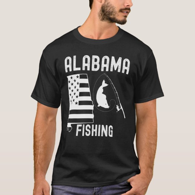 Camiseta Alabama À Pesca De Homens Ou Jovens (Frente)