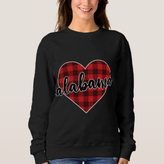 Camiseta Alabama Buffalo Xadrez Heart Cozy no inverno