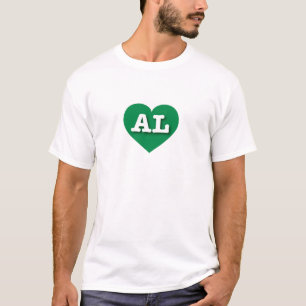Camiseta Alabama Green Heart - Eu amo AL