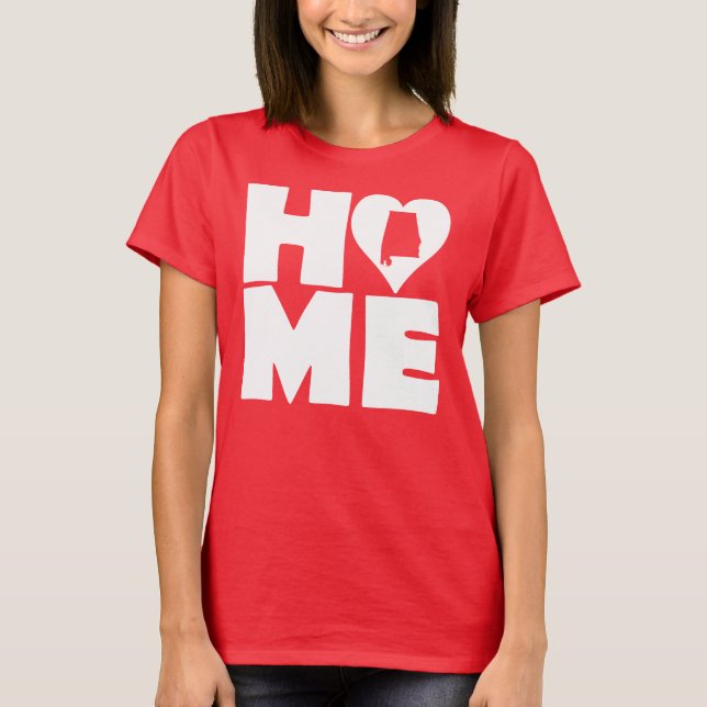 Camiseta Alabama Home Heart State Tees (Frente)