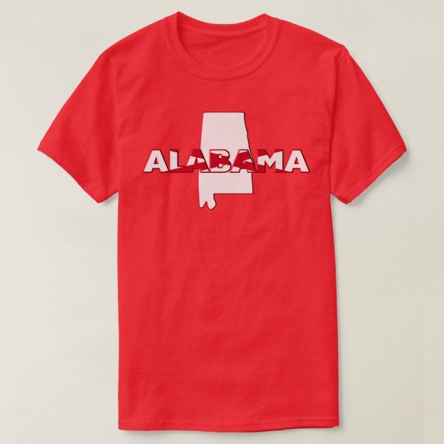 Camiseta Alabama - Letras Coloridas de Estado TShirt (Frente do Design)