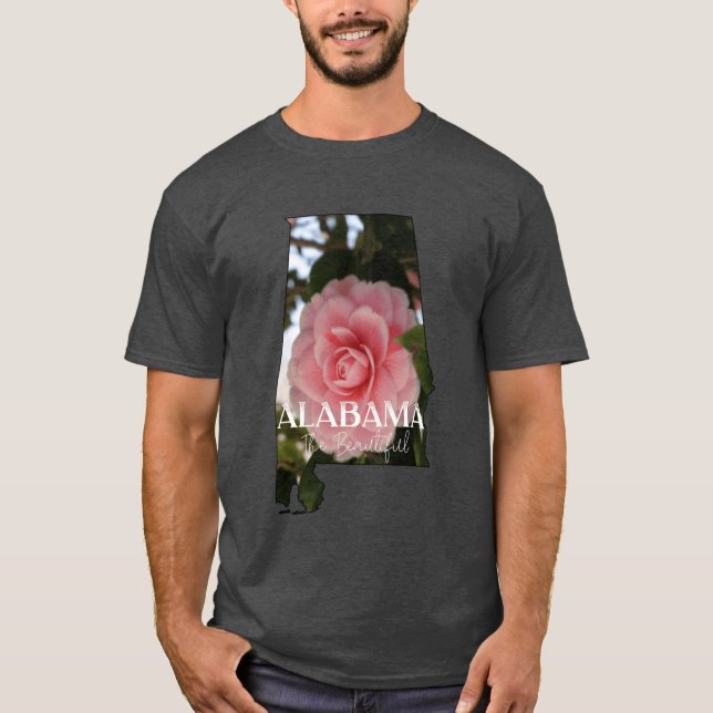 Camiseta Alabama, linda flor de estado superdimensionada (Frente)