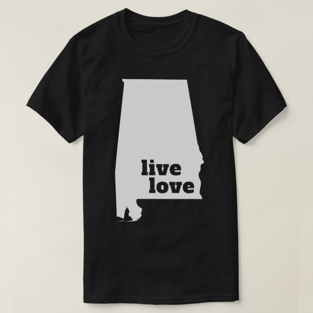 Camiseta Alabama Live Love Alabama (Frente do Design)