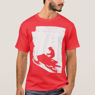 Camiseta Alabama Map Snowmobile Riding Winter Sports Snowmo