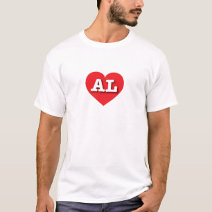 Camiseta Alabama Red Heart - Eu amo AL
