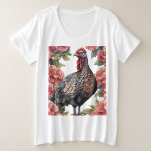 Camiseta Alabama Selvagem Turquia com Flores de Camellia