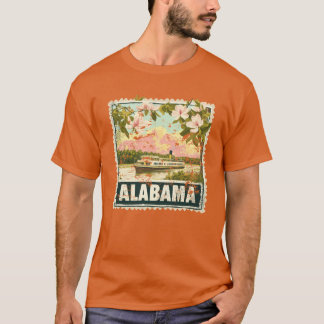 Camiseta Alabama Stamp State Distressed Vintage United Stat