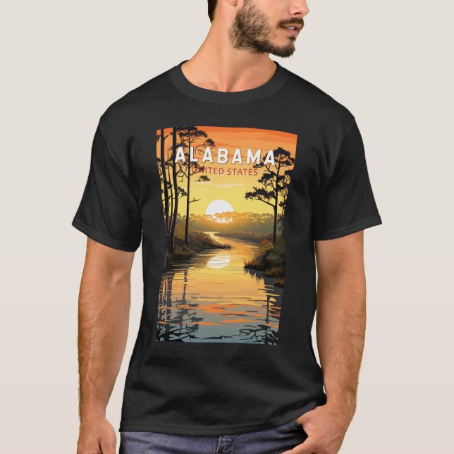 Camiseta Alabama Viagem Art Vintage (Frente)