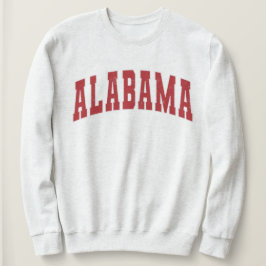 Camiseta Alabama Vintage College Style Red Text Sweshirt