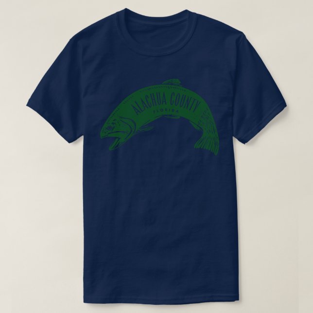 Camiseta Alachua County Florida Fish Green (Frente do Design)