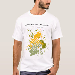 Camiseta Alaikum de Assalamu '- arte árabe da caligrafia