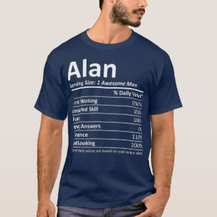 Camiseta ALAN Nutrition Engraçado Birthday Nome Personaliz
