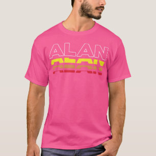 Camiseta Alan Primeiro Nome Engraçado Vintage Pôr do Sol Al