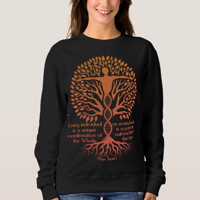 Camiseta Alan Watts - A árvore da vida e da unidade (Frente)