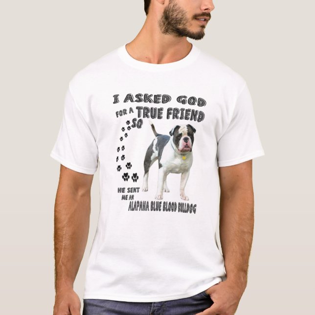 Camiseta Alapaha Blue Blood Bulldog Citando a Mãe Pai Costu (Frente)