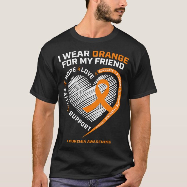 Camiseta Alaranjamento da Leucemia Laranja Presentes Amigos (Frente)