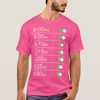 Camiseta Alarme Clock Times (Trás) Engraçado Snooze Humor