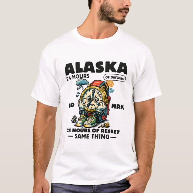 Camiseta Alasca: 24 horas de luz do dia (Frente)