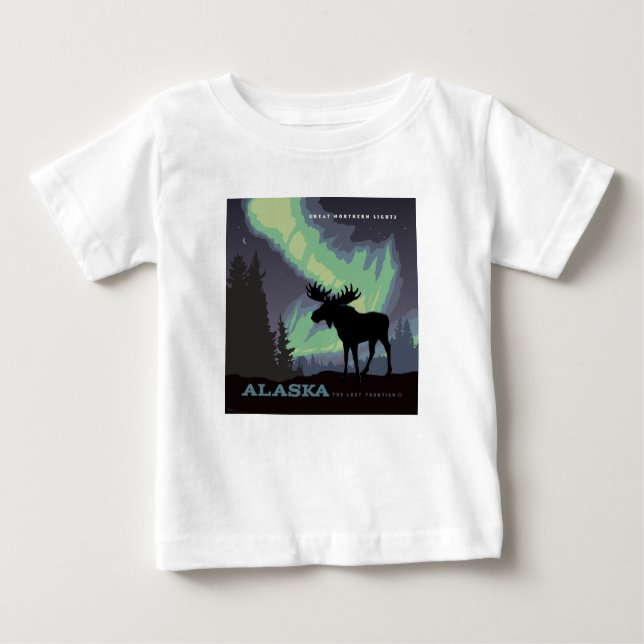 Camiseta Alasca | Luzes de Norte Moose (Frente)