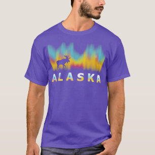 Camiseta Alasca Reindeer Com Luzes Polares E Camiseiros De