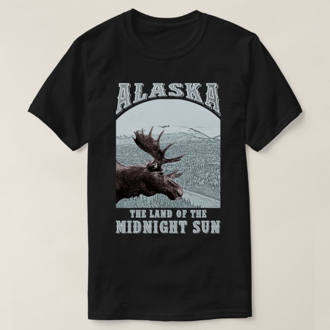 Camiseta Alasca, Terra Do Sol Da Meia-Noite (Frente do Design)