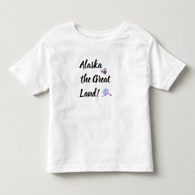 Camiseta Alaska a Grande Terra com Flor e Mapa  (Frente)