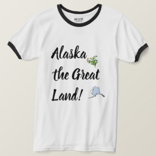 Camiseta Alaska a Grande Terra com Flor e Mapa