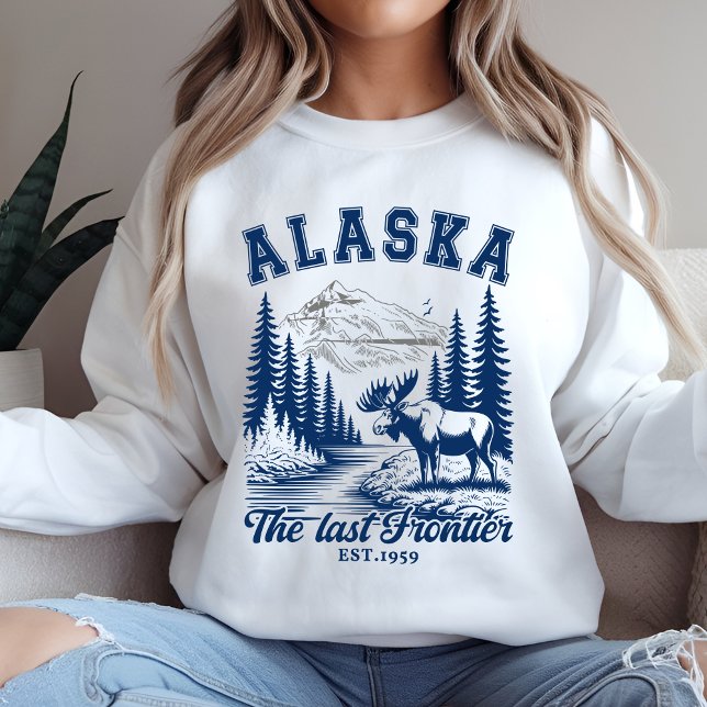 Camiseta Alaska Adventure Landscape with Moose (Criador carregado)