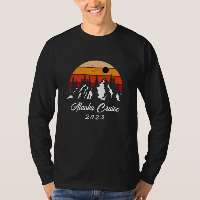 Camiseta Alaska Cruise Sunset Mountain Personalizável (Frente)