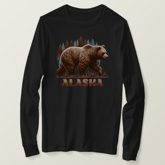 Camiseta Alaska Grizzly Bear (Frente do Design)