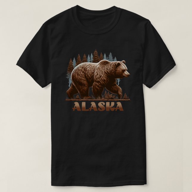 Camiseta Alaska Grizzly Bear (Frente do Design)