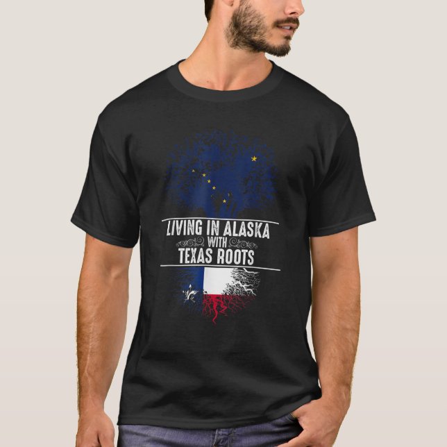 Camiseta Alaska Home Texas Roots State Tree Flag Love Gift (Frente)