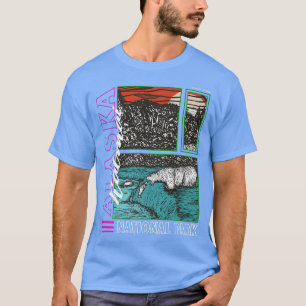 Camiseta Alaska Katmai National Park Retro Bear Souvenir Hu