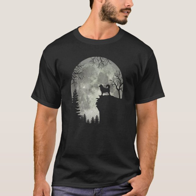 Camiseta Alaska Malamute And Moon Halloween (Frente)