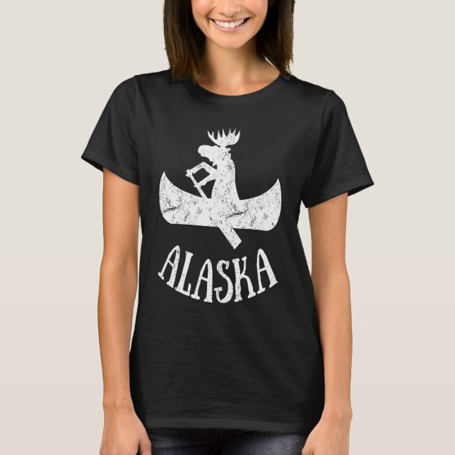 Camiseta Alaska Moose Moose Canoe Vacation (Frente)