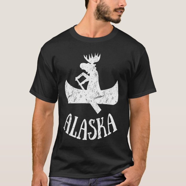 Camiseta Alaska Moose Moose Canoe Vacation (Frente)