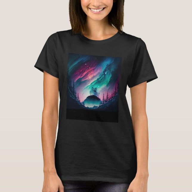 Camiseta Alaska Northern Lights Aurora Borealis (Frente)