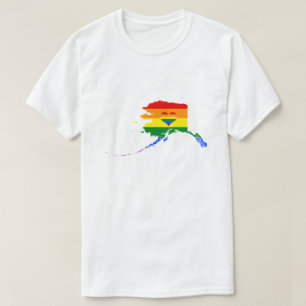 Camiseta Alaska Orgulho gay Rainbow Flag Heart GLBTQ Design