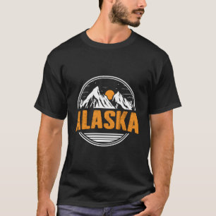Camiseta Alaska Vintage Montanhas Sunrise do Orgulho do Ala