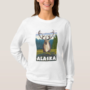 Camiseta AlaskaCaribou nas viagens vintage selvagens